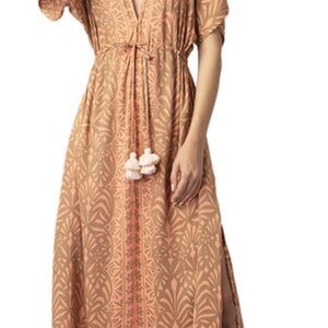 Anthropologie Pia Caftan, Esha Peach Omika Dress OS